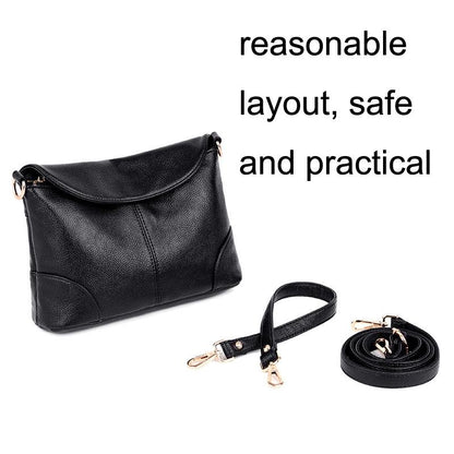 Stylish Soft Leather Shoulder Bag - Taro Purple