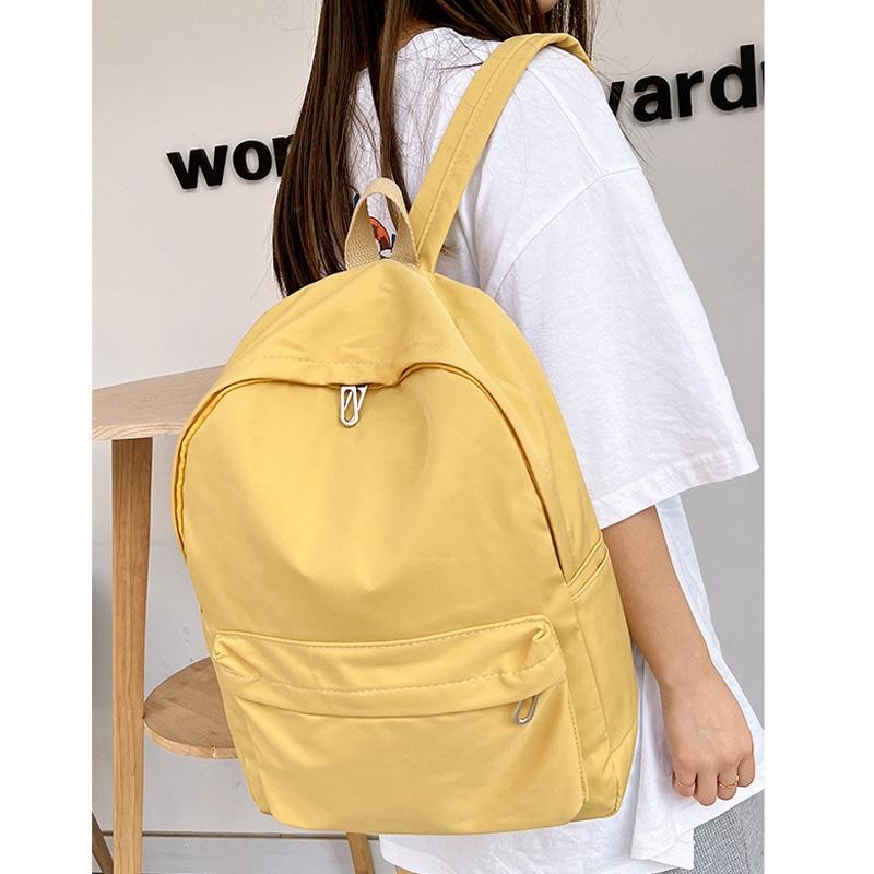 Simple Women Travel Backpack Solid Colour - Yellow