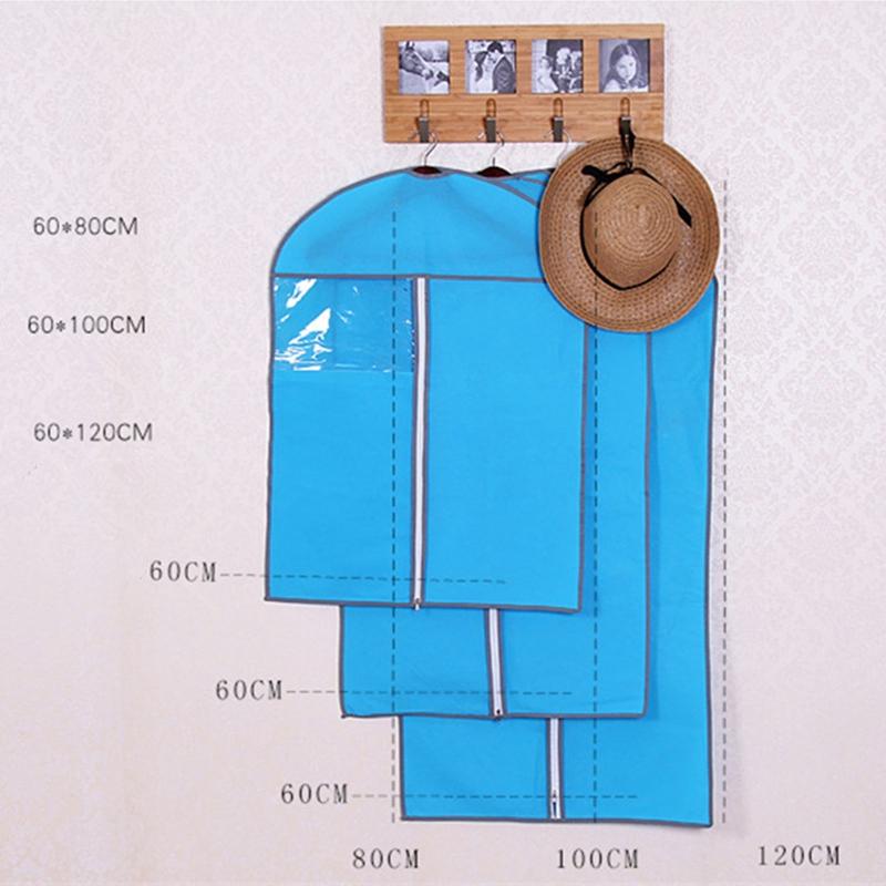 Blue Garment Suit Coat Dust Cover For Wardrobe Storage