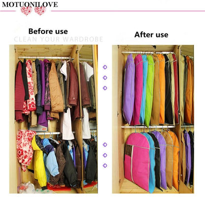 Blue Garment Suit Coat Dust Cover For Wardrobe Storage
