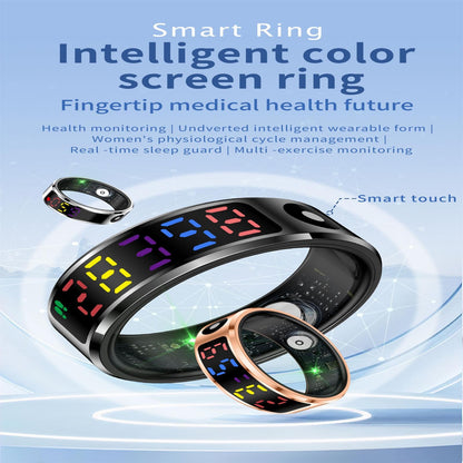 Smart Ring Heart Rate Blood Oxygen Sleep Sports Size 10 - Silver