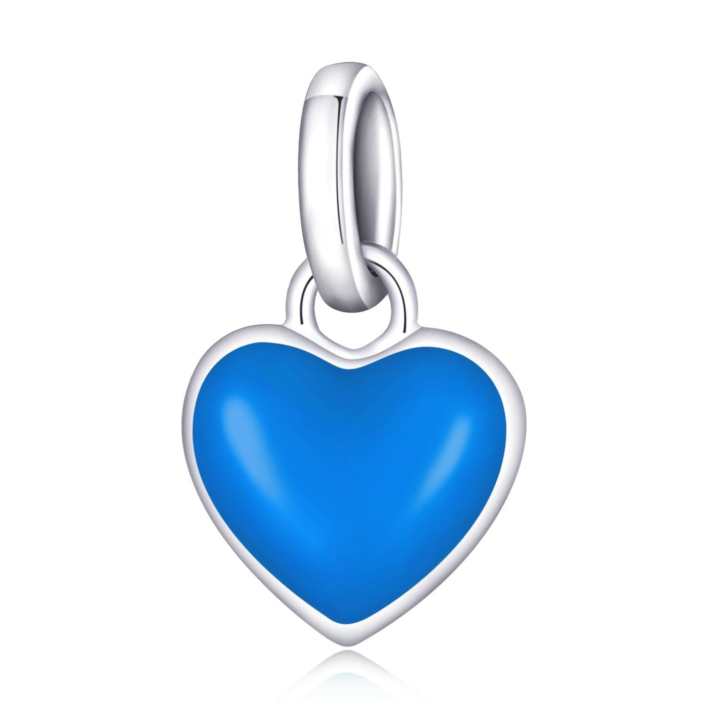 925 Sterling Silver Heart Pendant For Diy Bracelets & Necklaces - Green
