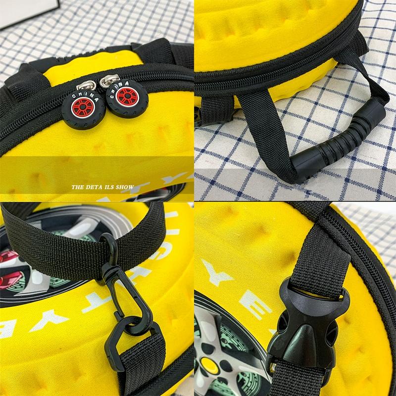 Kindergarten Shoulder Bag - Tire Shaped For Kids - Black
