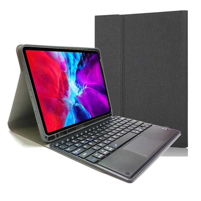 Bluetooth Keyboard Tablet Case For Ipad Pro 11 - Detachable Touch Leather Holder Pen Slot - Rose Gold