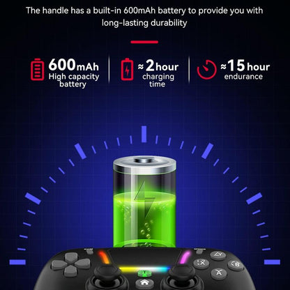 Wireless Bluetooth Grip for Ps4 with Dazzling Colour Light - White
