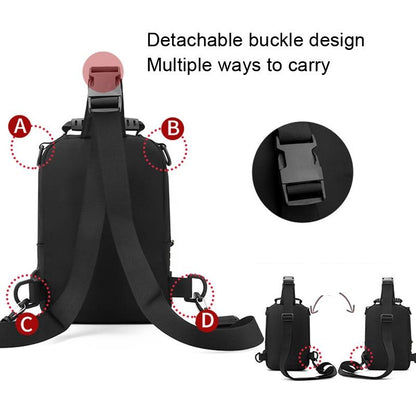 USB Chest Outdoor Shoulder Messenger Bag For Men With Charging Port - Royal Blue