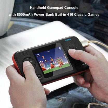 Portable Game Console With 8000Mah Battery And Colour Screen - White Blue