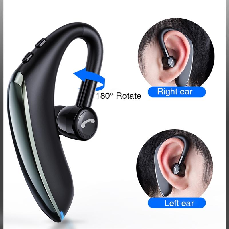180 Degree Rotating Wireless Bluetooth Car Handsfree Earphones - Red