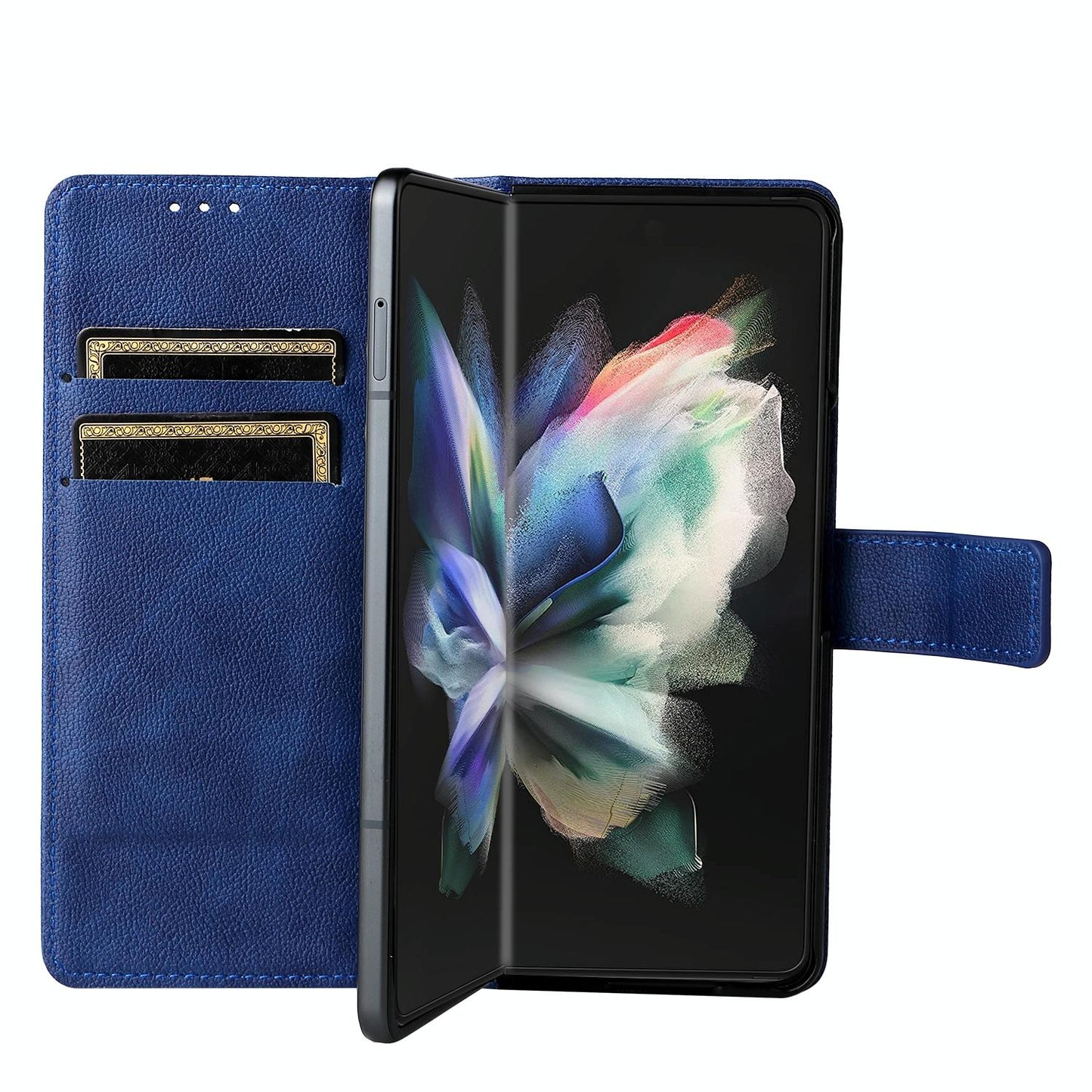 For Samsung Galaxy Z Fold4 5G Leather Flip Case With Pen Slot - Brown