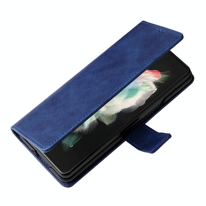 For Samsung Galaxy Z Fold4 5G Leather Flip Case With Pen Slot - Brown