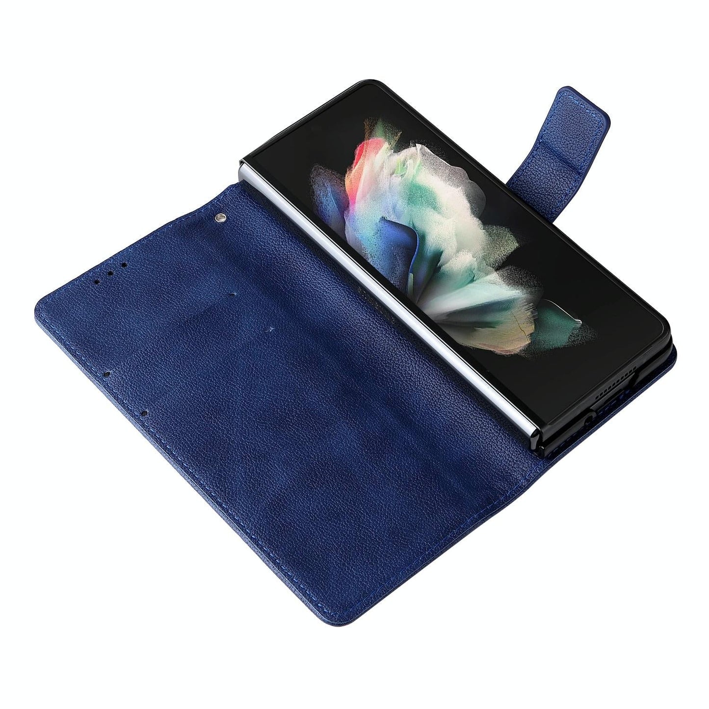 For Samsung Galaxy Z Fold4 5G Leather Flip Case With Pen Slot - Brown