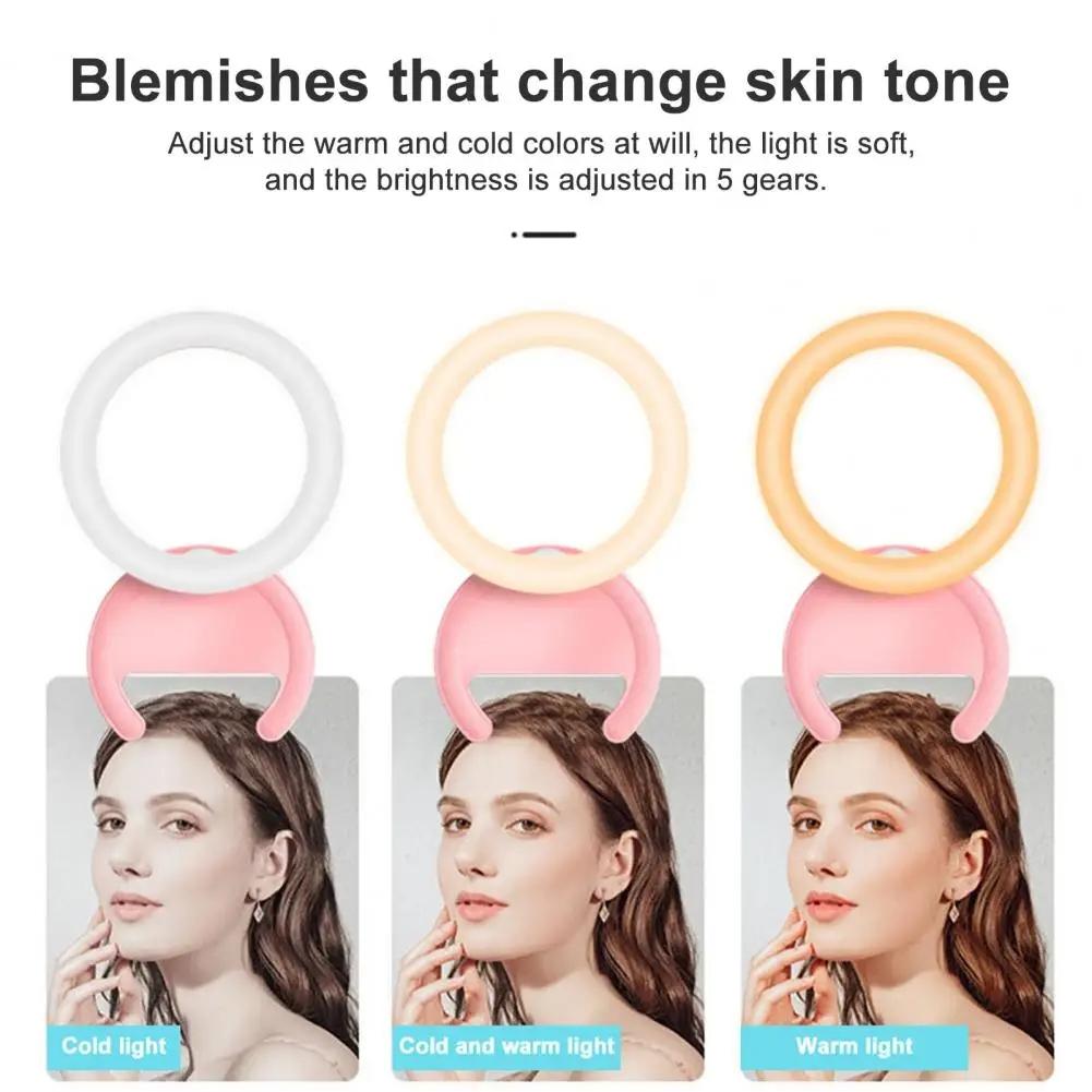 Clip-on Half-ring Fill Light for 10cm Mobile Phones - Black