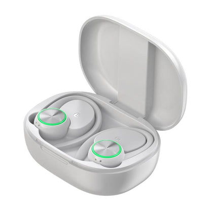 Wireless Bluetooth Earphones with Charging Bin and Digital Display - Pink