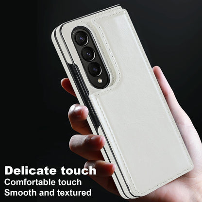 Foldable Phone Case with Double Buckle Card Slot for Samsung Galaxy z Fold4 - Red