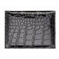 Pu Crocodile Pattern Card Holder Fits Cdc Documents - Black