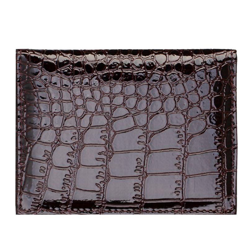 Pu Crocodile Pattern Card Holder Fits Cdc Documents - Black