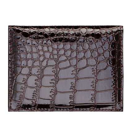 Pu Crocodile Pattern Card Holder Fits Cdc Documents - Black