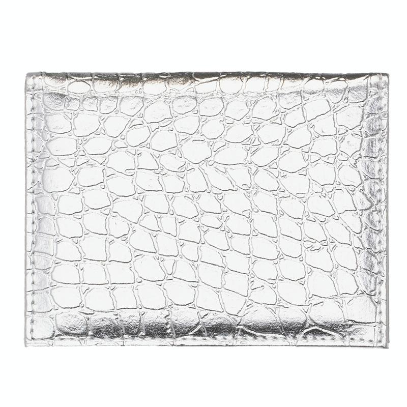 Pu Crocodile Pattern Card Holder Fits Cdc Documents - Black