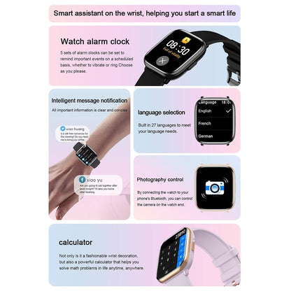 Waterproof Smart Watch With Blood Oxygen Monitoring - Ip68 - Green