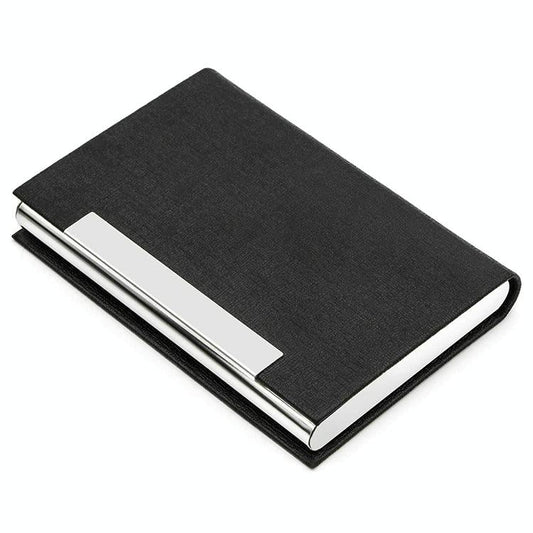 Stainless Steel Card Holder Sleek Business Accessory - Black