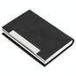 Stainless Steel Card Holder Sleek Business Accessory - Black
