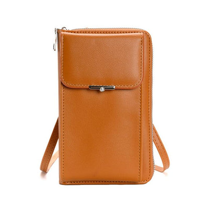 Women Crossbody Cell Phone Wallet Storage Bag - Brown