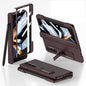 Foldable Phone Case with Magnetic Closure and Pen Slot for Samsung Galaxy z Fold 4 - Compact and Convenient - Wine Red