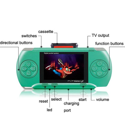 2.4 Mini Colour Screen Gaming Console For Kids - Classic Intellectual Games - Blue