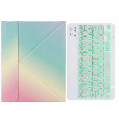 Bluetooth Keyboard Leather Case For Ipad 10.2 / 10.5 With Monochrome Backlight & Three-Fold Holder - Purple