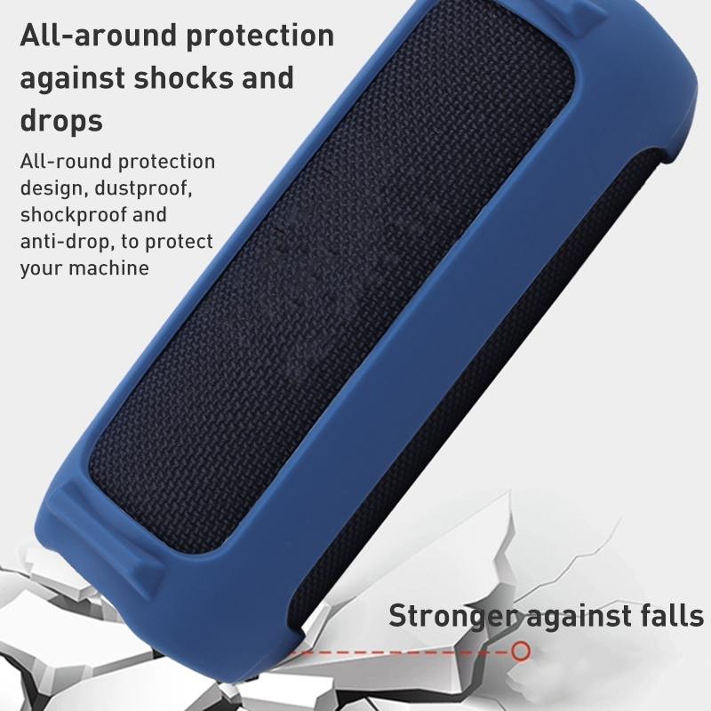 Portable Silicone Case with Shoulder Strap for Jbl Flip 6 Speaker - Blue
