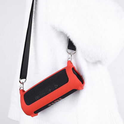 Portable Silicone Case with Shoulder Strap for Jbl Flip 6 Speaker - Blue