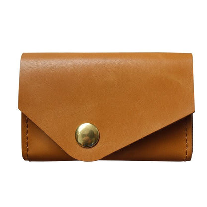 Waterproof Leather Card Holder Durable & Stylish - Brown
