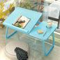 Adjustable Folding Laptop Desk with Cup Holder - Four-speed Lifting Table for Dorms - Sky Blue