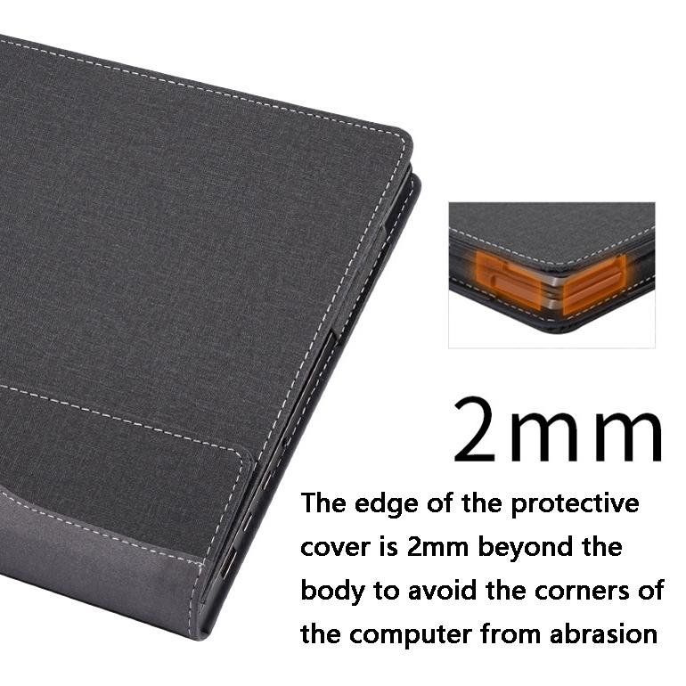 Versatile 13.5 Leather Laptop Sleeve for Microsoft Surface - Multi-functional - Business Brown