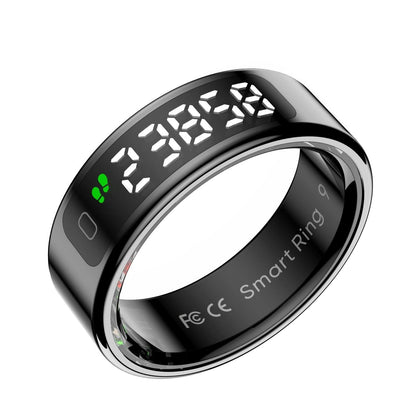 Smart Ring Heart Rate Blood Oxygen Sleep Sports Size 8 - Silver