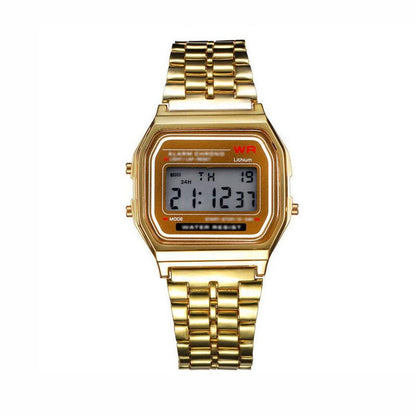 Waterproof Led Digital Quartz Wristwatch - Unisex - Rose Gold
