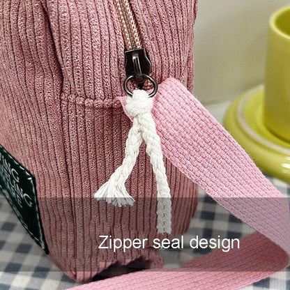 Striped Velvet Crossbody Bag Versatile & Simple - Grey