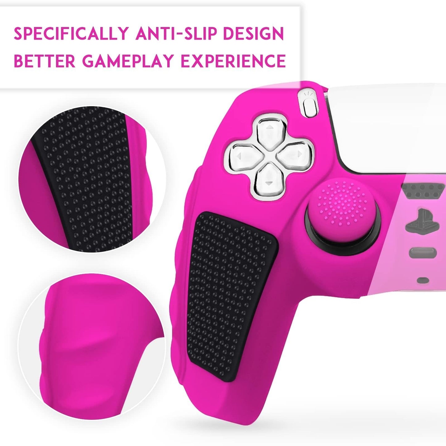 Silicone Gamepad Cover for Sony Ps5 - no Rocker Caps - Red Black