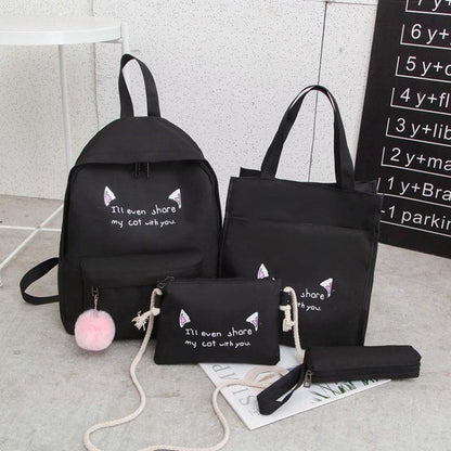 Versatile 4-piece Travel Backpack Set - Pink