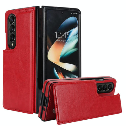 Full Coverage Double Buckle Phone Case for Samsung Galaxy z Fold 4 - Rose Gold