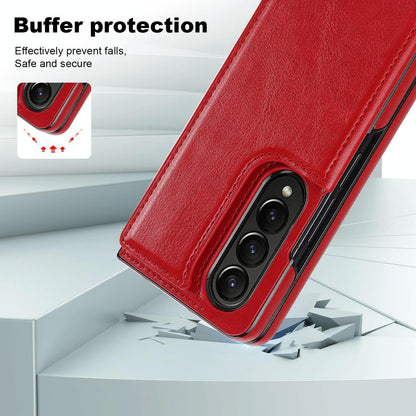 Full Coverage Double Buckle Phone Case for Samsung Galaxy z Fold 4 - Rose Gold
