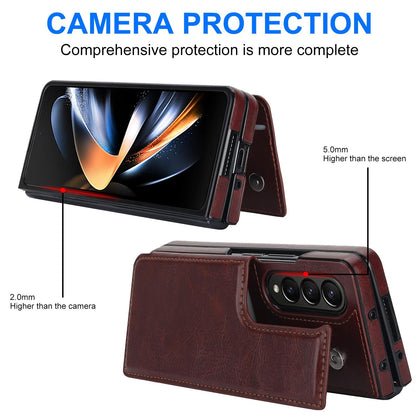 Full Coverage Double Buckle Phone Case for Samsung Galaxy z Fold 4 - Rose Gold