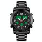 Triple Display Luminous Digital Watch - 1642 - Black