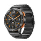 1.43 Inch Amoled Round Screen Steel Strap Smart Watch - Black