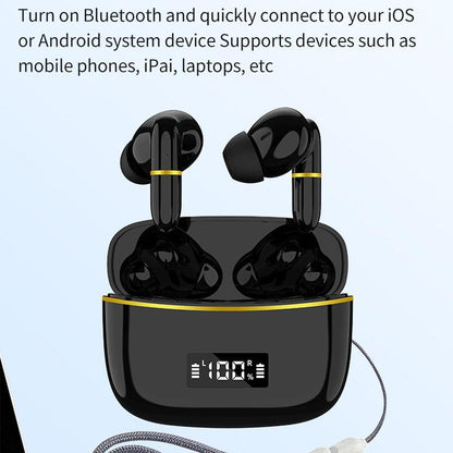 Wireless In-ear Earphones with Digital Charging Case - J2 - Pink