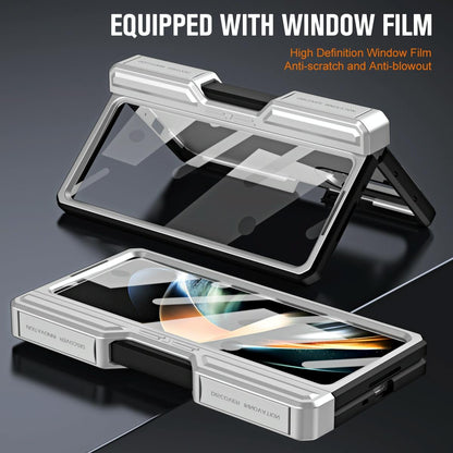 For Samsung Galaxy Z Fold4 5G Shockproof Tpu Pc Case With Pen - Silver