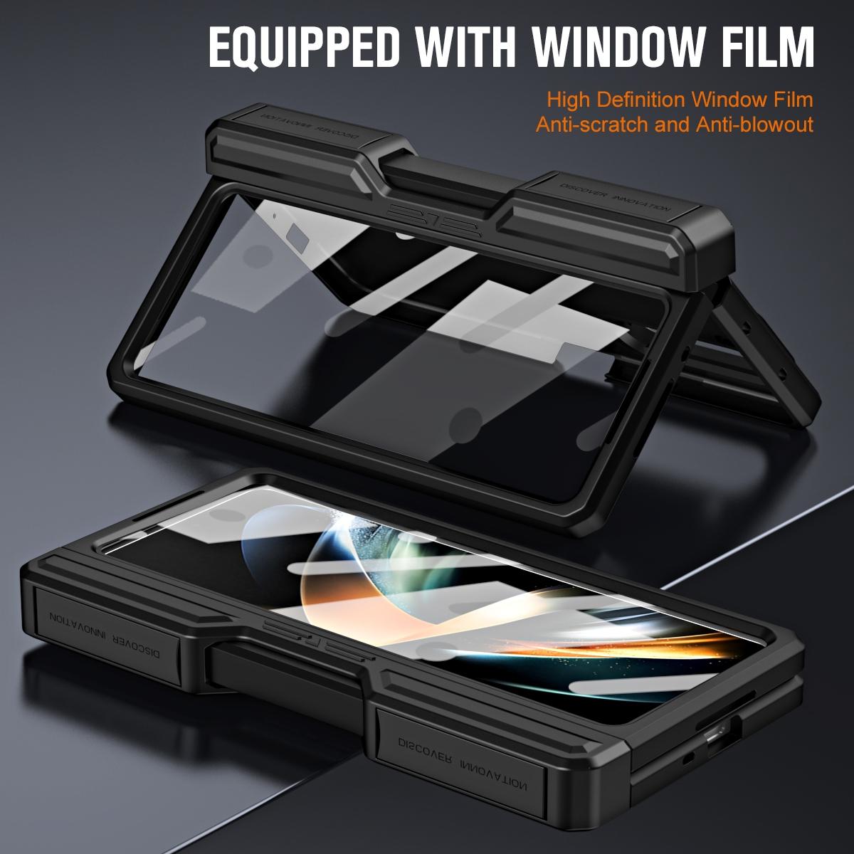 For Samsung Galaxy Z Fold4 5G Shockproof Tpu Pc Case With Pen - Silver