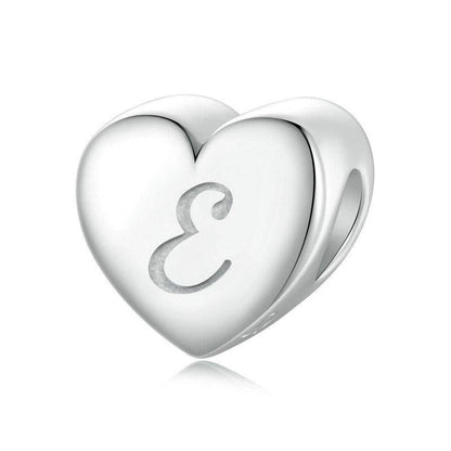 925 Sterling Silver Platinum Plated Love Letters Diy Beads In - V
