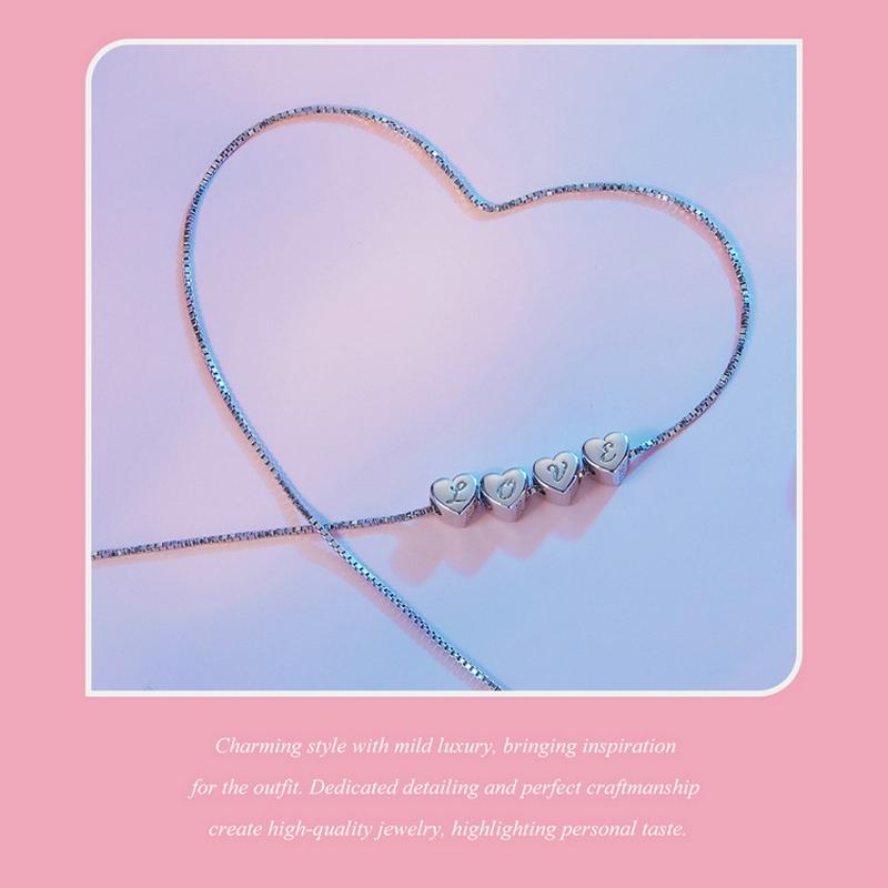 925 Sterling Silver Platinum Plated Love Letters Diy Beads In - V