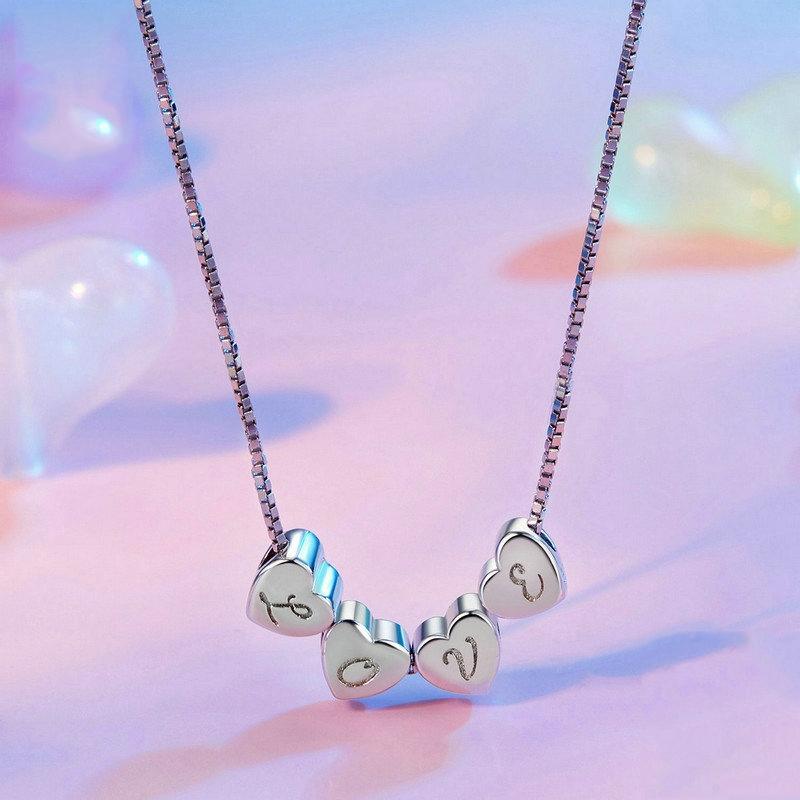 925 Sterling Silver Platinum Plated Love Letters Diy Beads In - V